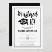 Modern Mastered It Master's Degree Graduation  Einladung (Vorne/Hinten)