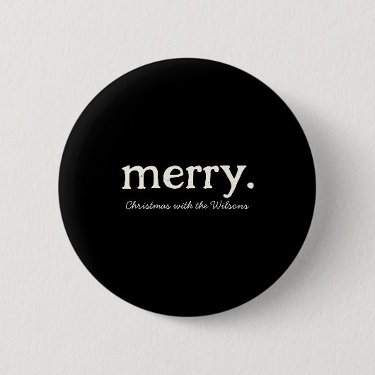 Modern Matching Family Minimalist Merry Christmas Button (Vorderseite)