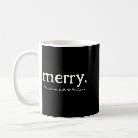 Modern Matching Family Minimalist Merry Christmas Kaffeetasse (Links)