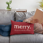 Modern Matching Family Minimalist Merry Christmas Lendenkissen<br><div class="desc">Add comfy Christmas vibes with our MERRY Family Name Pillow! 🎄 Customize with your text. Minimalist magic for your cozy nest! 🎅 #MerryFamilyPillow #ChristmasDecor</div>