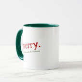 Modern Matching Family Minimalist Merry Christmas Tasse (Vorderseite Links)