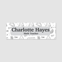 Modern Math Teacher Classic Name Tag Namensschild