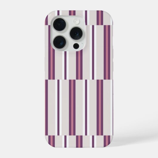 Modern Mauve and Plum Stripe iPhone Hülle (Rückseite)