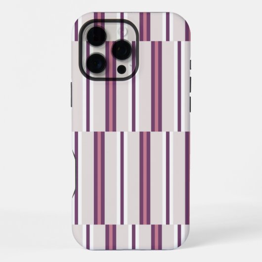 Modern Mauve and Plum Stripe iPhone Hülle (Rückseite)