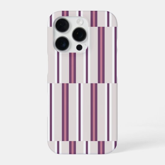 Modern Mauve and Plum Stripe iPhone Hülle (Rückseite)