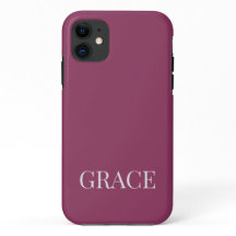 Modern Mauve Berry Personalized Name Custom