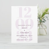 Modern Mauve Date Typografie Save The Date (Stehend Vorderseite)