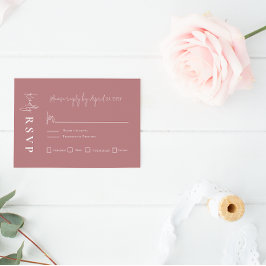 Modern Mauve Elegant Wedding RSVP Card