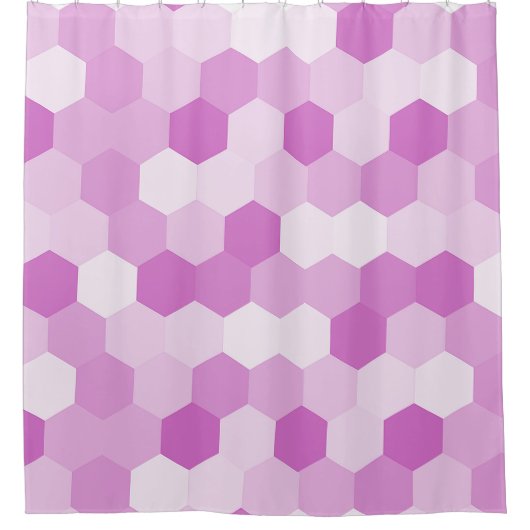 Modern Mauve Hexagonal Geometrisches Muster Duschvorhang (Vorderseite)