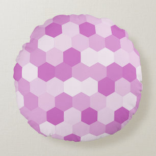 Modern Mauve Hexagonal Geometrisches Muster Rundes Kissen