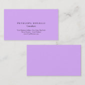 Modern Mauve Mallow Pink Minimalistisch Consultant Visitenkarte (Vorne/Hinten)