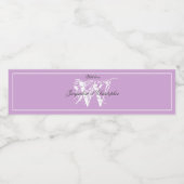Modern Mauve Monogram Ursprünglich elegant Chic Ho Wasserflaschenetikett (Einzelnes Label)
