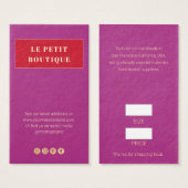 Modern Mauve Red Retail Price Tag (Vorne & Hinten)