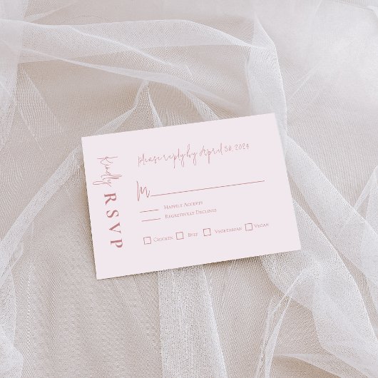 Modern Mauve RSVP Card Karte