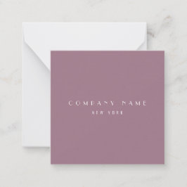 Modern Mauve Sleek Company Typografy Business Mitteilungskarte