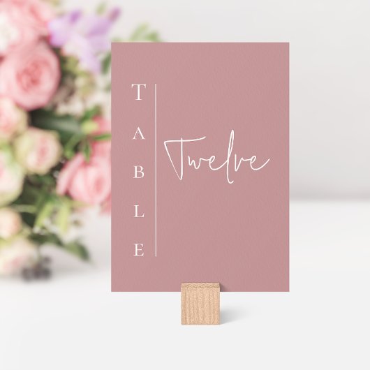 Modern Mauve Wedding Tischnummer