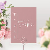 Modern Mauve Wedding Tischnummer