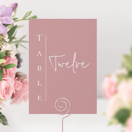 Modern Mauve Wedding Tischnummer