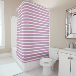 Modern Mauve & White Striped Shower Curtain  Duschvorhang