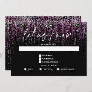 Modern Meal Choice UAWG Edgy Magenta Glitzer Einladung