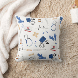 Modern Medical Doctor Nurse Pattern Kissen