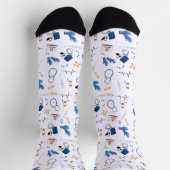 Modern Medical Doctor Nurse Pattern Socken (Oben)