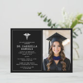 Modern Medical School Graduate Doctor Graduation Einladung (Stehend Vorderseite)