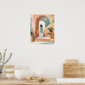 Modern Mediterranean Boho Arch Wall Art Print Poster (Küche)