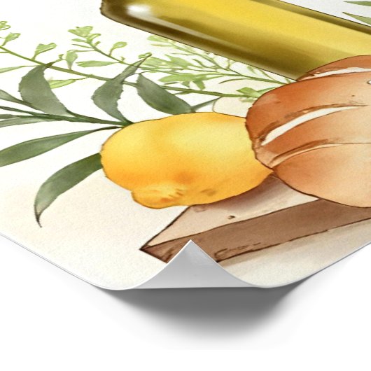 Modern Mediterranean Kitchen Poster (Ecke)