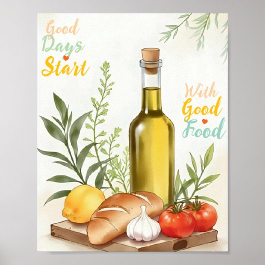 Modern Mediterranean Kitchen Poster (Vorne)