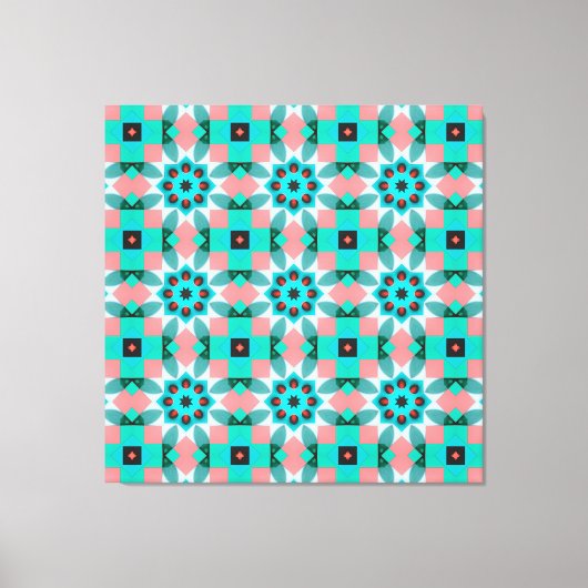 Modern Mediterranean Star Tile Pattern Accent Pill Leinwanddruck (Vorderseite)