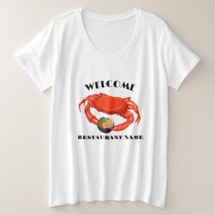 Modern Meeresfrüchte begrüßen Rote Kräuterramen Lo Große Größe T-Shirt