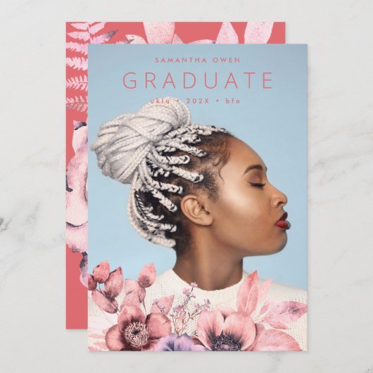 Modern | Meereskorallen | Abschluss Wasserfarbe Ankündigung (Vorne/Hinten)