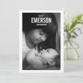 Modern Meet Baby Foto Geburtskarte Ankündigung (Stehend Vorderseite)