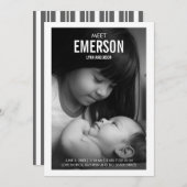 Modern Meet Baby Foto Geburtskarte Ankündigung (Vorne/Hinten)