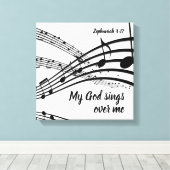 Modern MEIN GOTT SIND ÜBER MIR Christlich Leinwanddruck (Insitu (Holzboden))