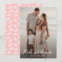 Modern Mele Kalikimaka Palm Blätter Rosa Foto