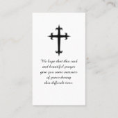 Modern Memorial Beerdigung Service Card Visitenkarte (Rückseite)