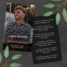 Modern Memorial Foto Beerdigung Gedicht Gebet Kart