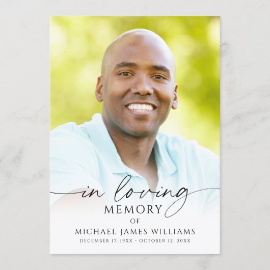 Modern Memorial Funeral Celebration of Life Photo Programm (Vorderseite)