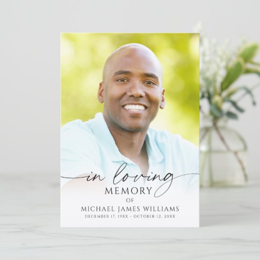 Modern Memorial Funeral Celebration of Life Photo Programm (Stehend Vorderseite)