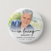Modern Memorial In Loving Memory Photo Keepsake Button (Vorderseite)