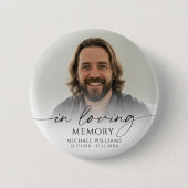 Modern Memorial Photo In Loving Memory Keepsake Button (Vorderseite)