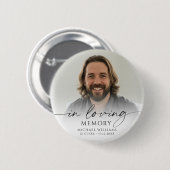 Modern Memorial Photo In Loving Memory Keepsake Button (Vorne & Hinten)
