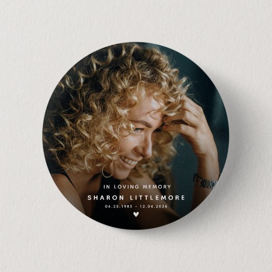 Modern Memorial Photo Keepsake Button (Vorderseite)