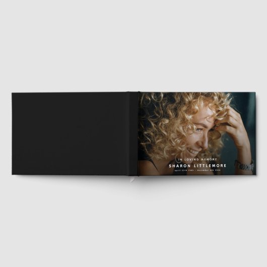 Modern Memorial Photo Keepsake Gästebuch (Voll)