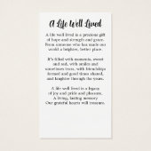 Modern Memorial Simple Foto Beerdigungskarten (Rückseite)