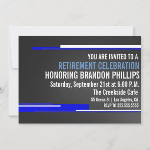 Modern Men's Retirement Party Celebration Invite Einladung