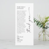 Modern Menu Card and Thank you Message Einladung (Stehend Vorderseite)