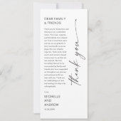 Modern Menu Card and Thank you Message Einladung (Vorderseite)